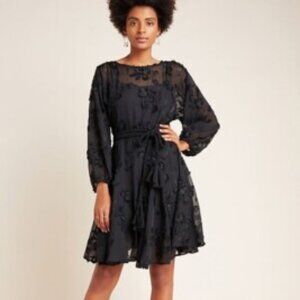 Anthropologie Mare Mare Amal Textured Mini Little Black Dress